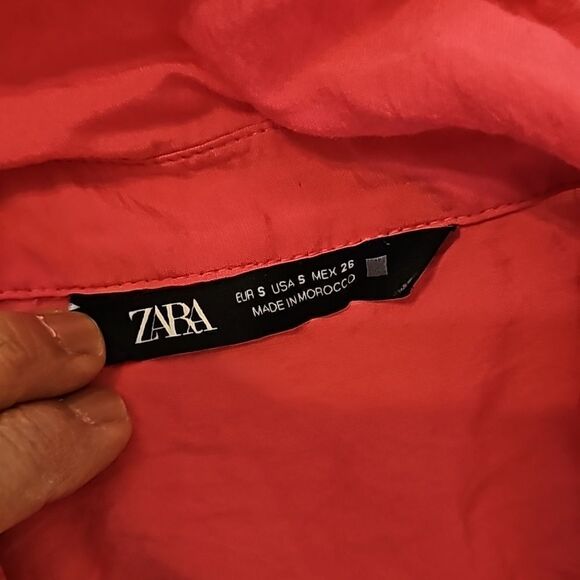 ZARA BARBIE PINK RUFFLED SATIN EFFECT DRESS BARBIECORE SMALL - Picture 8 of 9